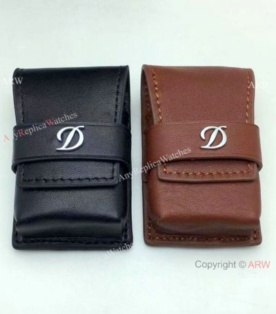 Replica S.T.Dupont Black Leather Lighter Case